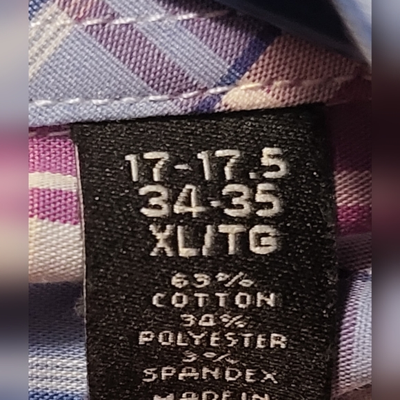 Like New Purple/White/Blue - Nick Graham plaid Dress Shirt 17-17.5 - Picture 2 of 2